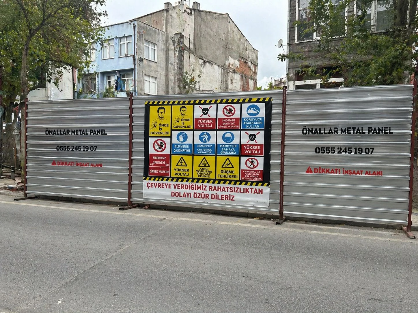Önallar galvaniz şantiye çevre güvenlik paneli uygulaması