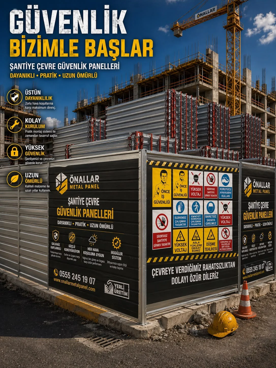 Önallar iş güvenliği levhalı çevre koruma paneli uygulaması