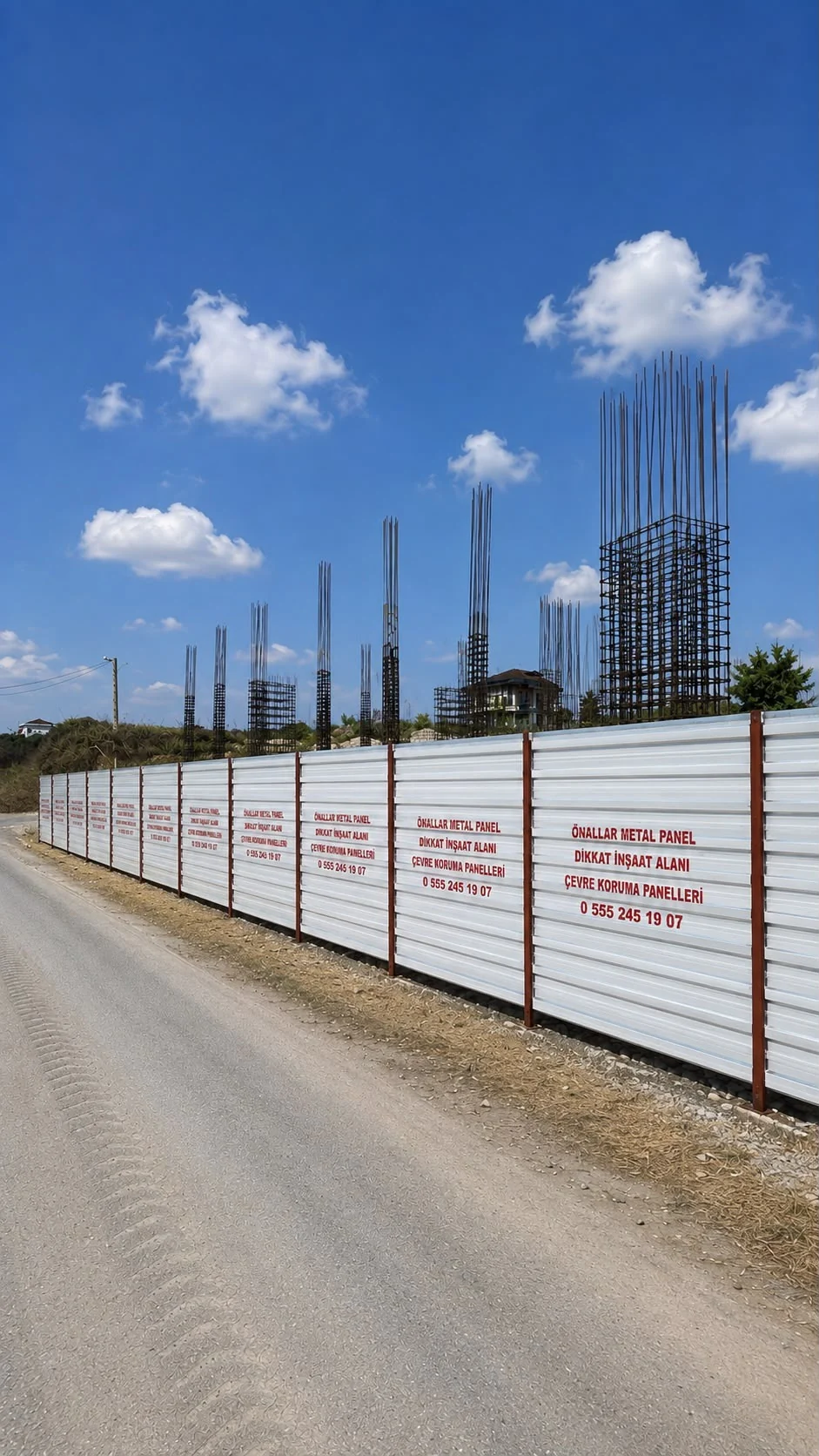 Önallar uzun inşaat sahası beyaz çevre koruma paneli uygulaması